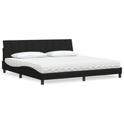 Letto con Materasso Hanko Nero 200x200 cm in Tessuto 3310554
