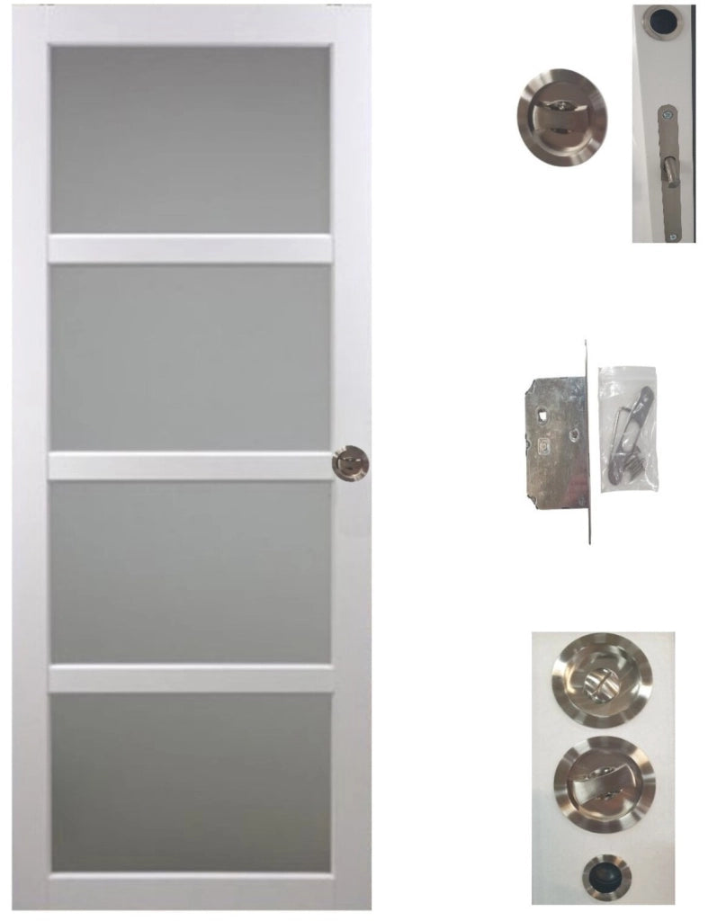 Porta scorrevole Tana bianca larghezza 93 con sistema di galandage + kit finitura incluso