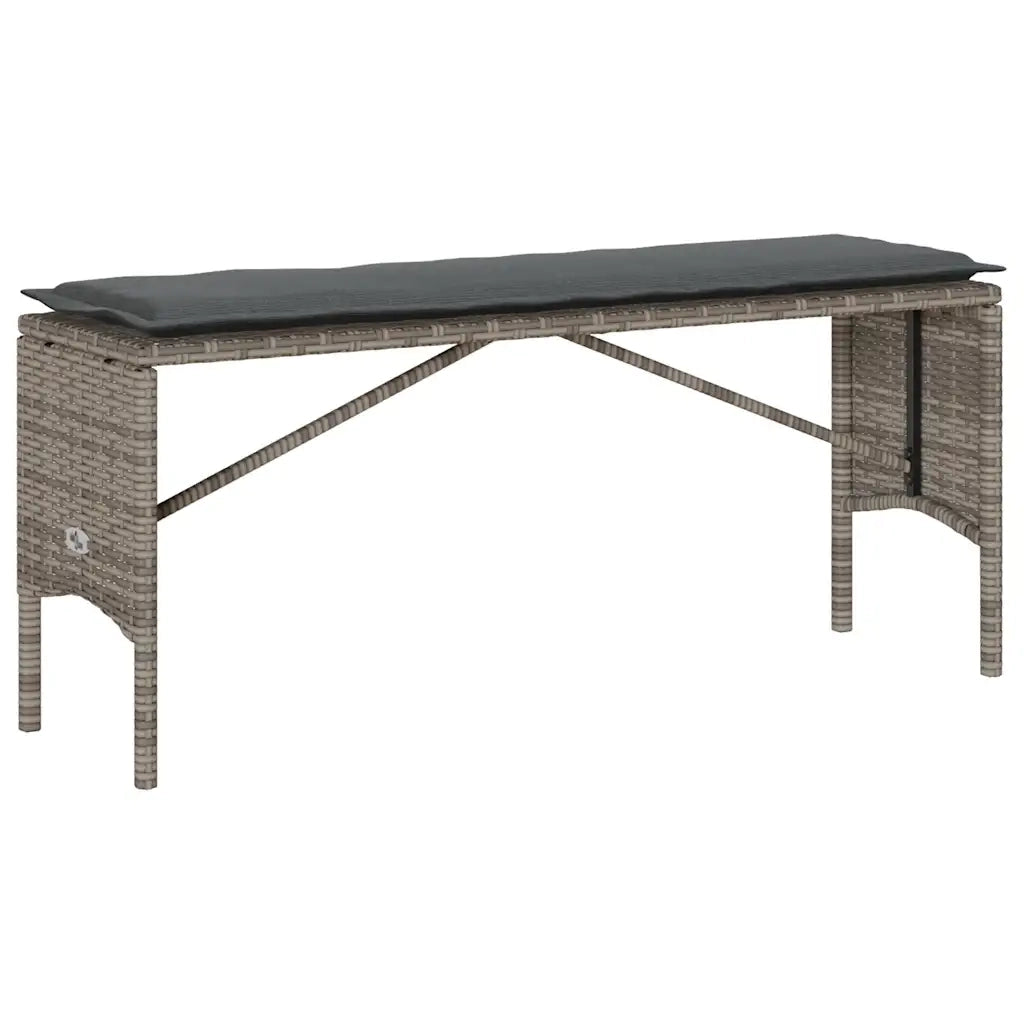 Set da Pranzo da Giardino 3 pz | Set Salotto da Giardino con Cuscini in Polyrattan Grigio