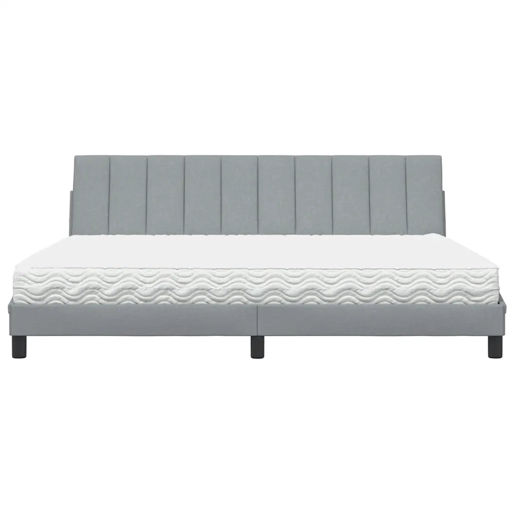 vidaXL Letto con Materasso Grigio Chiaro 200x200 cm in Tessuto