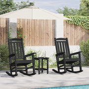 Set di Lounge da Giardino  3 Pezzi Nero HDPE