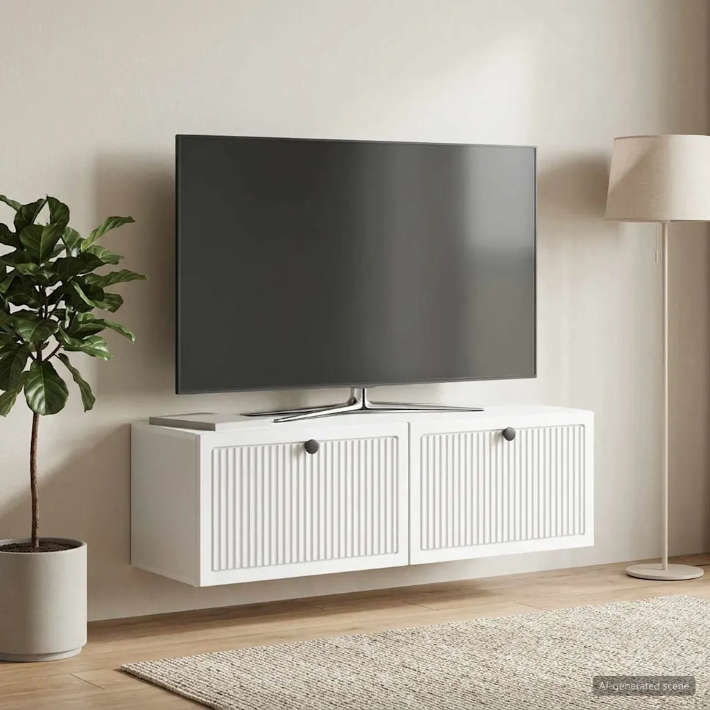 Mobile Porta TV da Muro Bianco 98 x 31 x 30 cm 898045