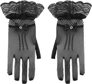 Set di 2 eleganti guanti elasticizzati per donne per matrimoni, cene, tè e cosplay