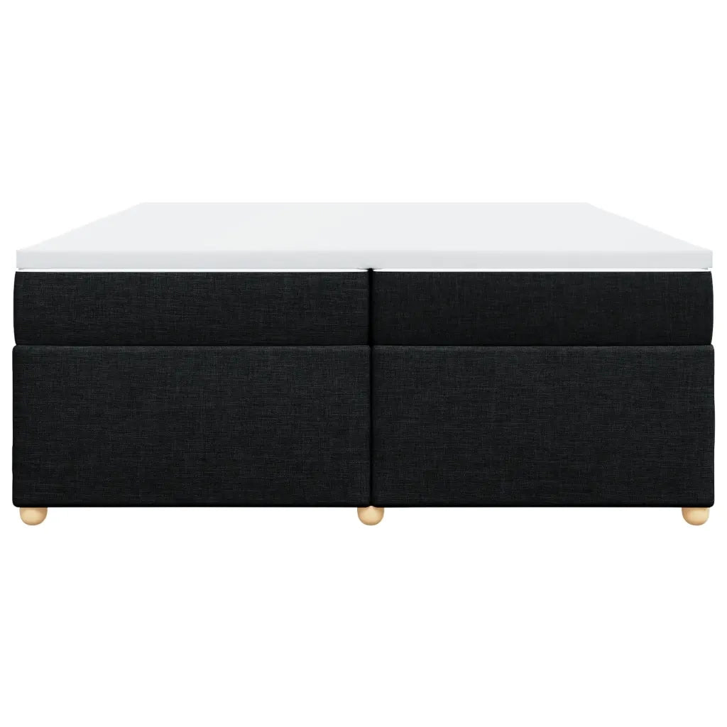 Giroletto a Molle con Materasso Nero 200x200 cm in Tessuto
