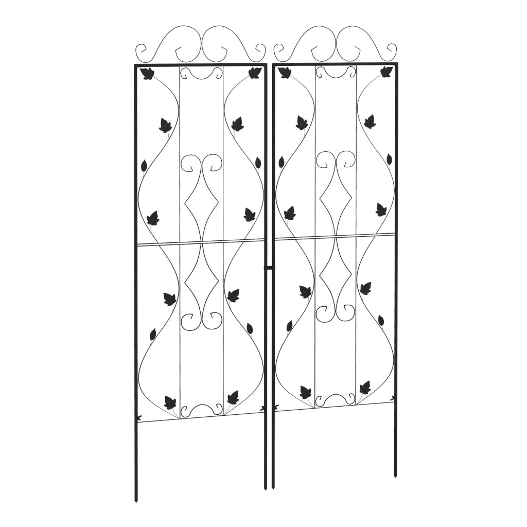 Griglia per piante in acciaio inox 2 pezzi ¨C zephmum ¨C nero 50x181 cm