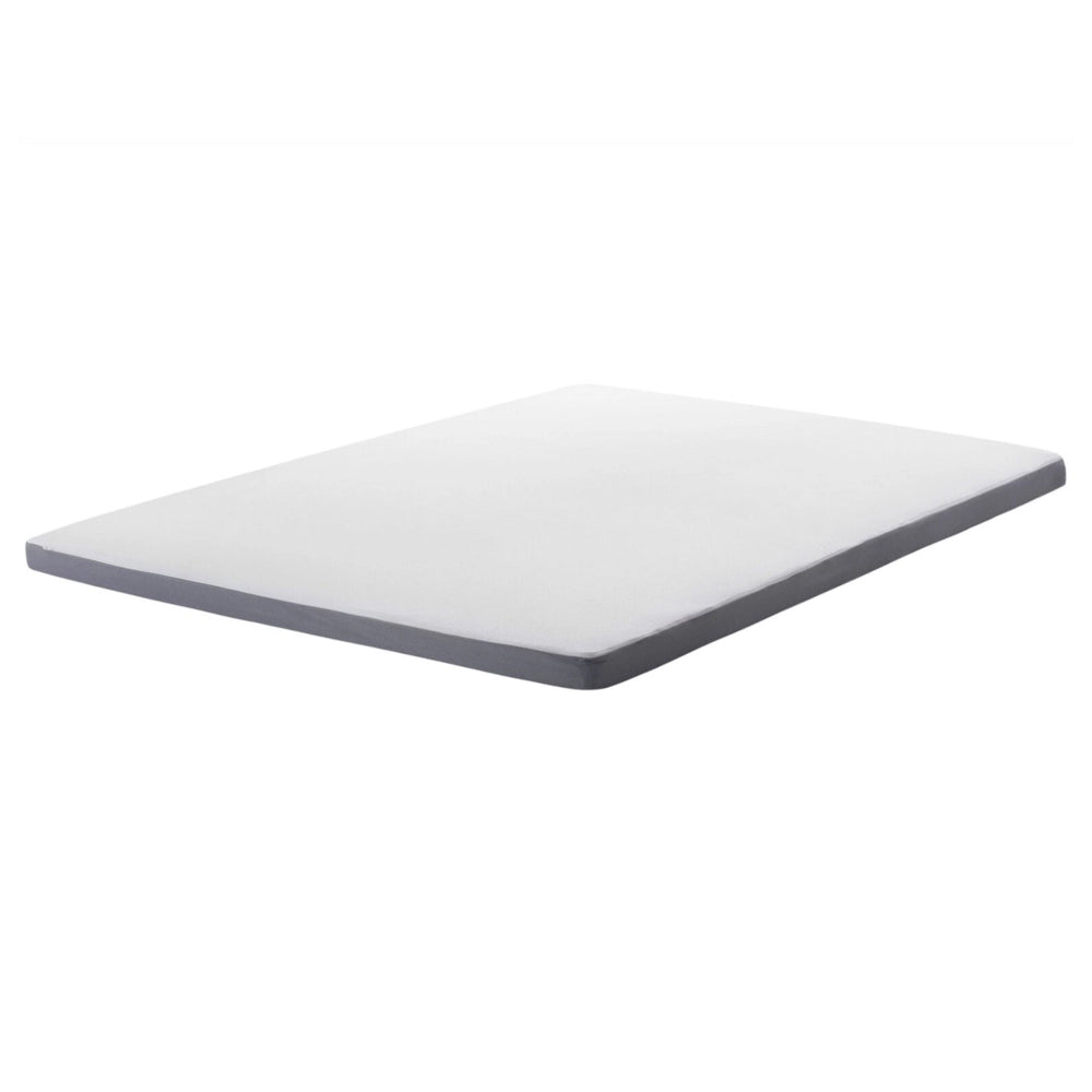 Coprimaterasso Bianco con Tessuto Grigio Doppia Dimensione 160 x 200 cm 6 cm Profondità