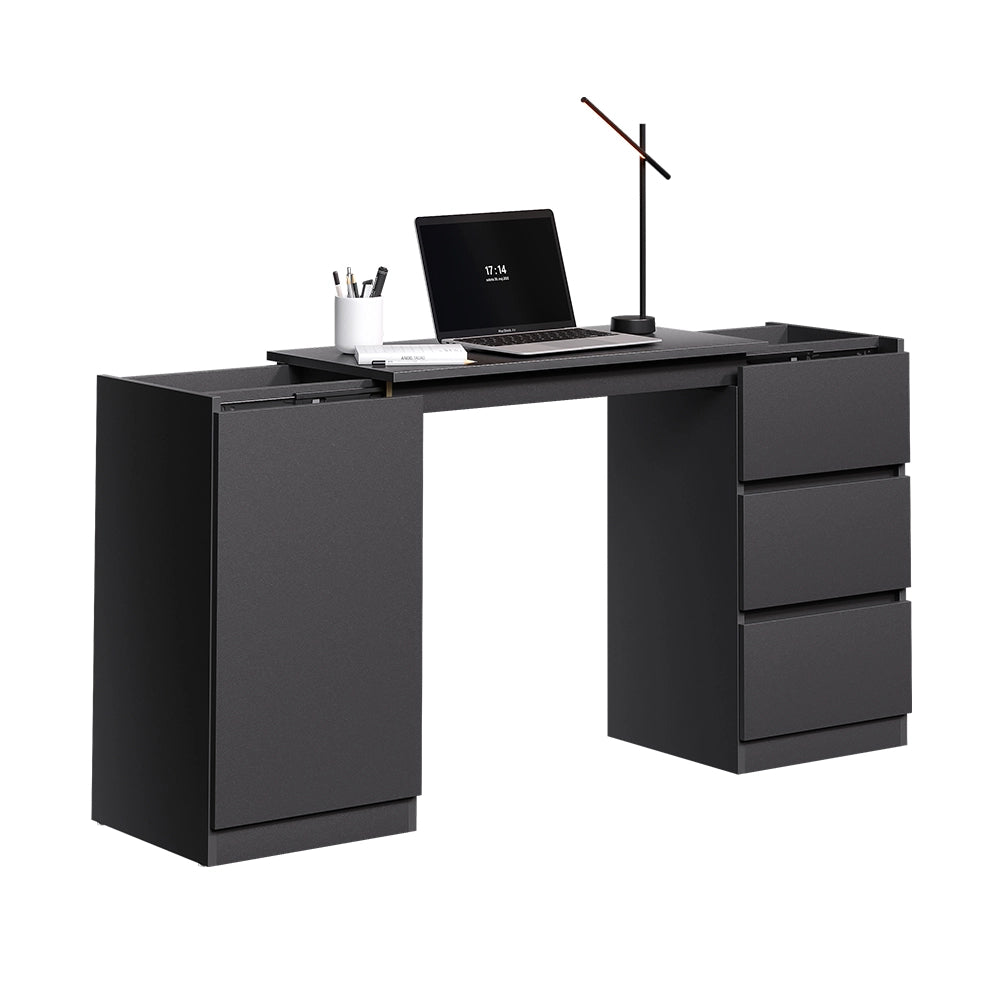 Cassettiera con funzione scrivania Varino Nero 80 x 75.5 cm estensibile Vicco