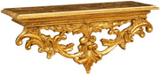 Biscottini MENSOLA A MURO IN LEGNO FINITURA FOGLIA ORO ANTICATO L46XPR17XH22 CM MADE IN ITALY