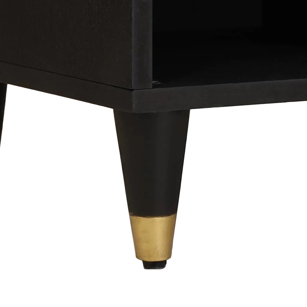 Mobile TV-Credenza per TV-Console TV Nero 80 x 33 x 46 cm Legno di mango massello 937769