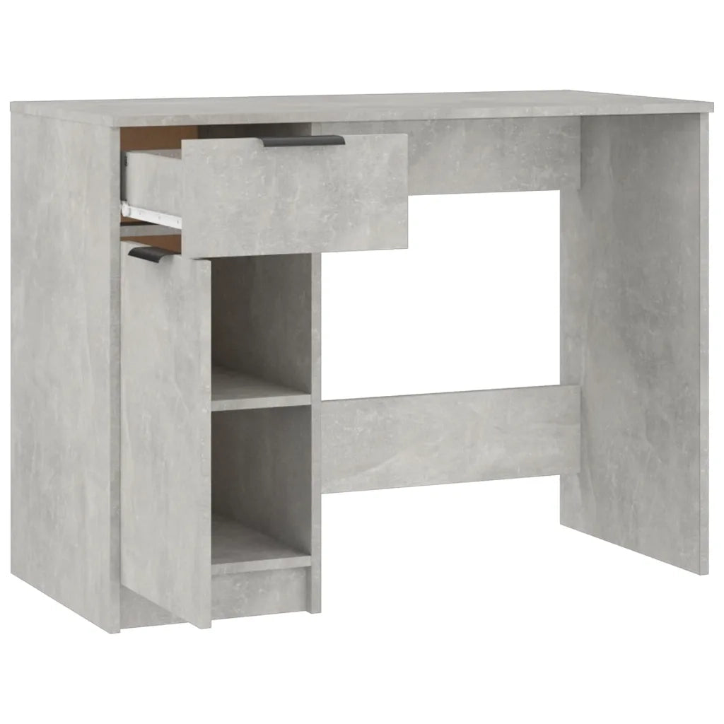 Scrivania | Tavolo da Ufficio Grigio Cemento 100x50x75 cm in Legno Multistrato