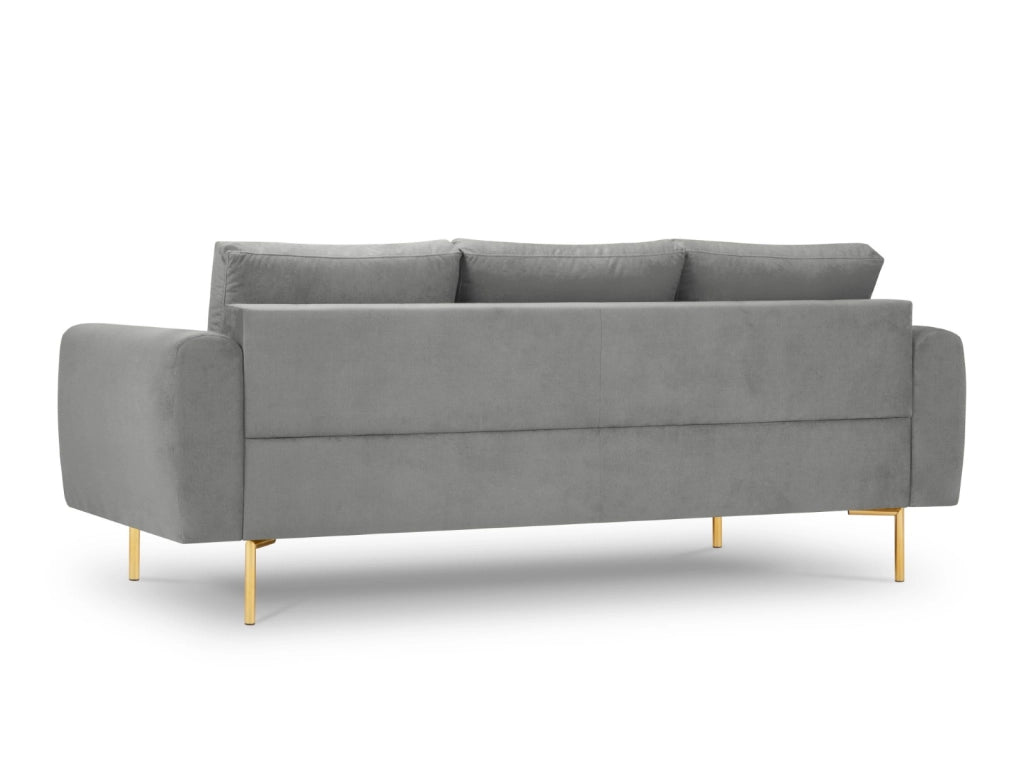 Cosmopolitan Design - Divano "Hastings" 3 posti in velluto grigio 
