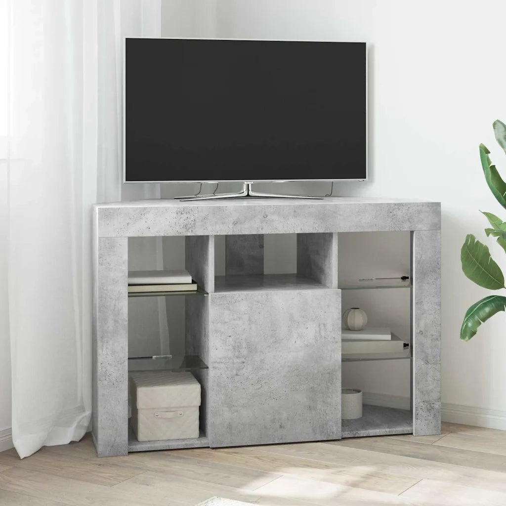 Mobile TV LED Angolare Grigio cemento 100x40x68cm 889788