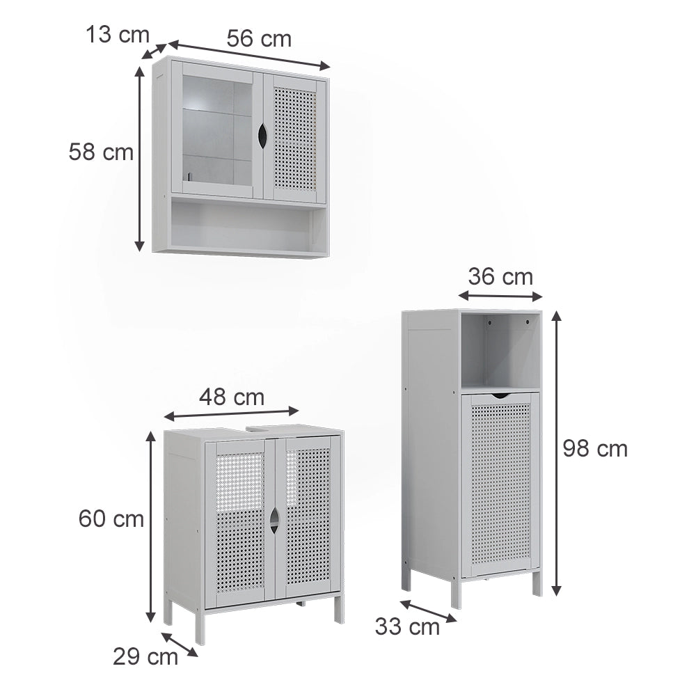 Vicco Set di mobili da bagno Bianco 3 parti