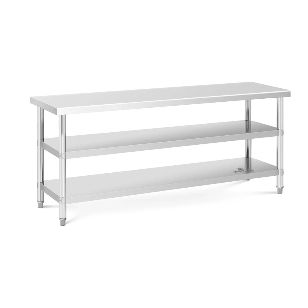 Tavolo da lavoro in acciaio inox Tavolo da lavoro in acciaio inox tavolo da lavoro cucina 200 x 60 x 5 cm 231 kg 2 ripiani 14_0007314