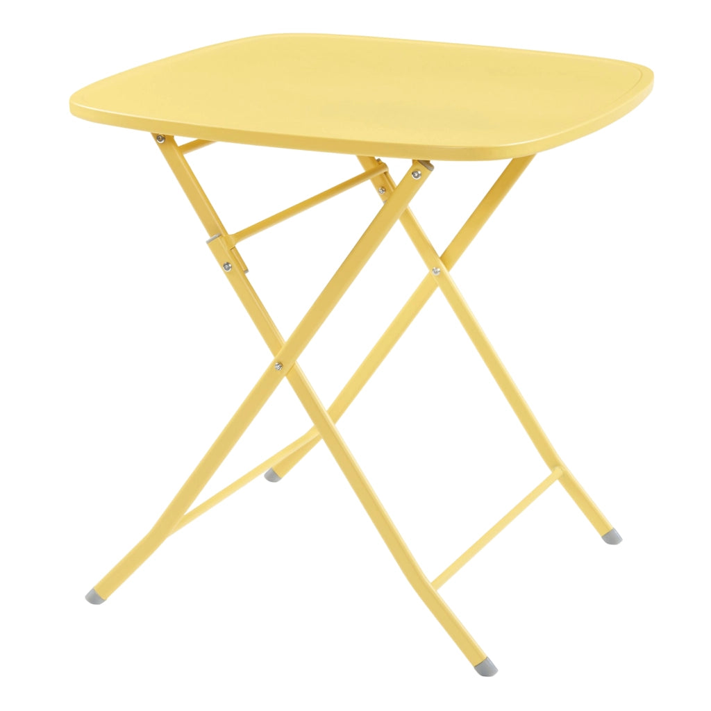 Tavolo Pieghevole Sande con Piano Quadrato - Giallo [en.casa]