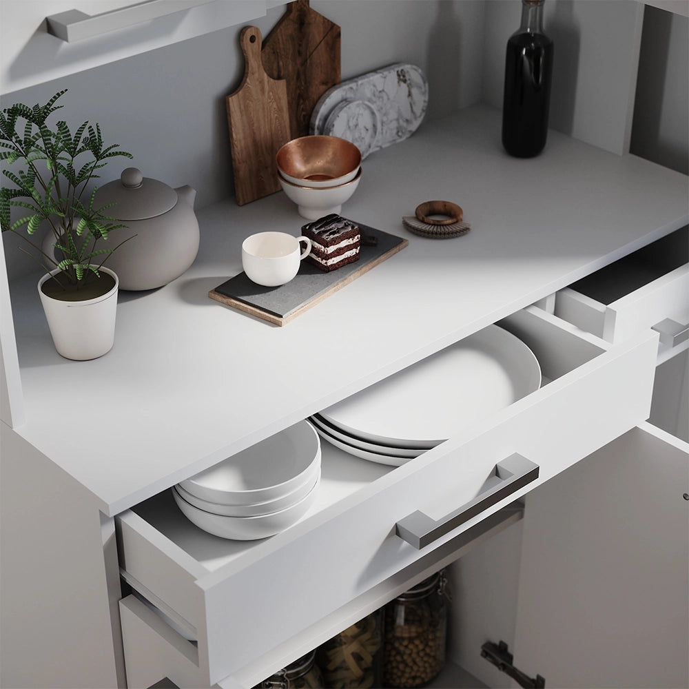 Vicco Buffet da cucina Bianco 100.1 x 188.5 cm con 5 porte e 2 cassetti