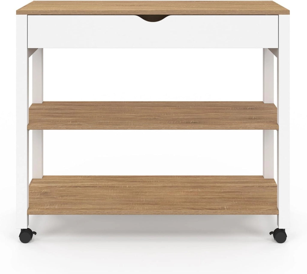 Credenza PENH XXL con cassetto e piano di lavoro in faggio bianco L.100 CM