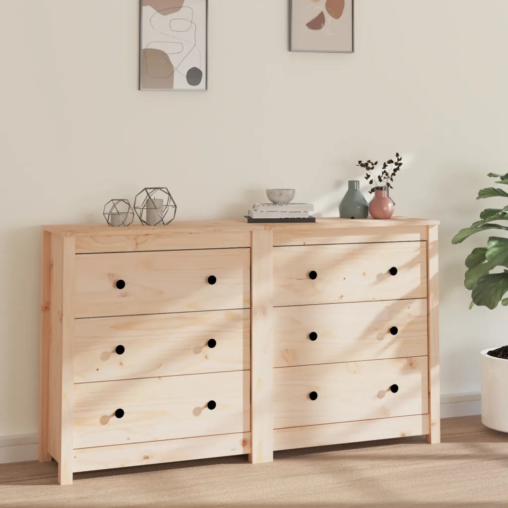 Credenza | Madia | Buffet da pranzo | Armadio da pranzo 140x35x80 cm in Legno Massello di Pino
