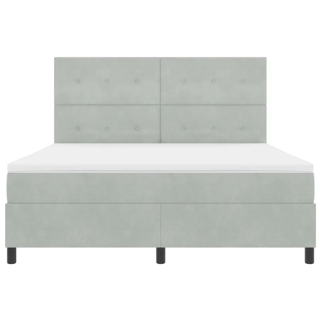 Letto a Sorgente LED Grigio chiaro 180 x 200 cm Velluto 3343328