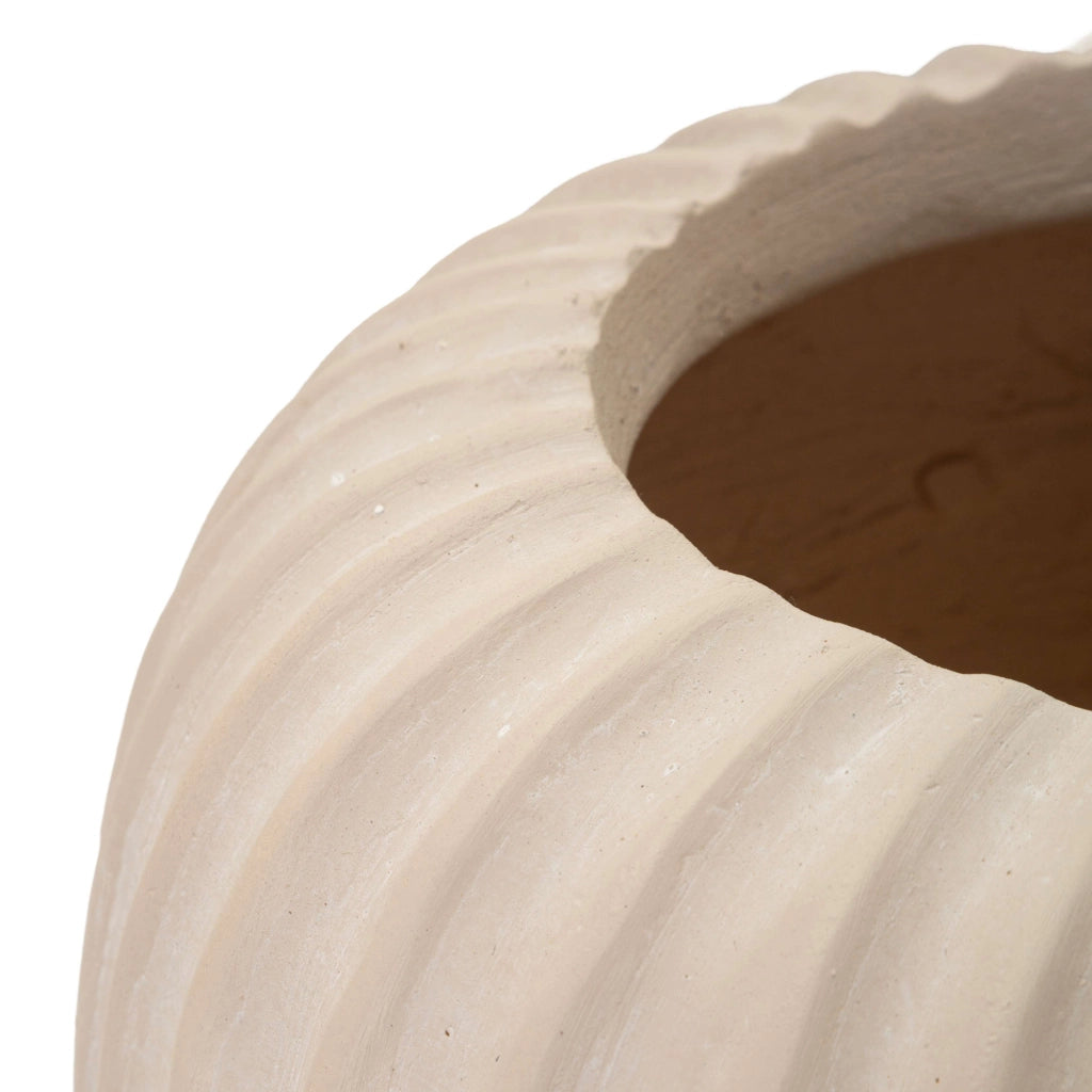 Pangni, Vaso Finitura Scanalata, Bianco Crema