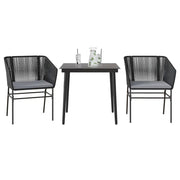 vidaXL Set da Pranzo da Giardino 3 pz con Cuscini Polyrattan Vetro