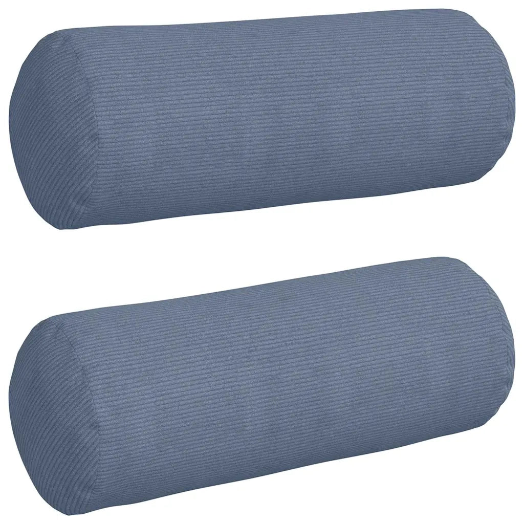 Cuscini a rullo 2 pcs Blu Ø 25 x 70 cm Tessuto in Cords