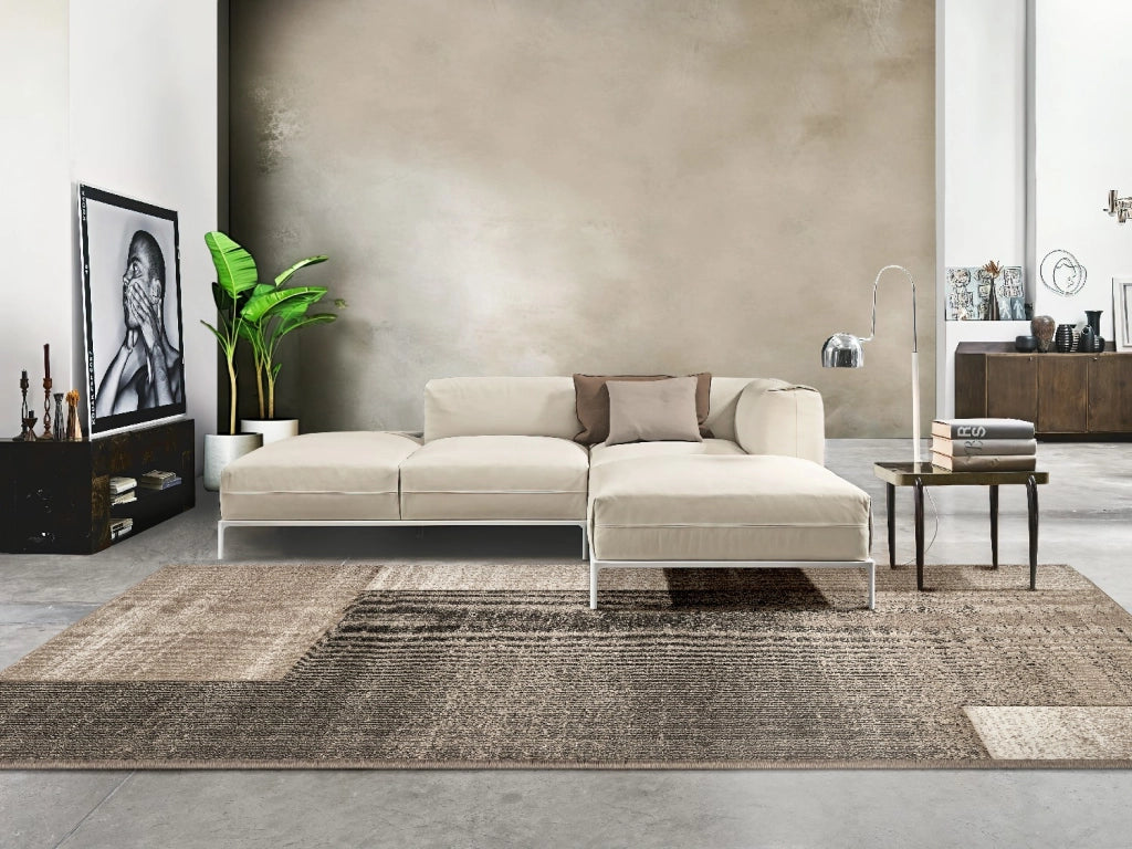 Tappeto FUNNY 57431 beige cm.240x340 disegno moderno geometrico