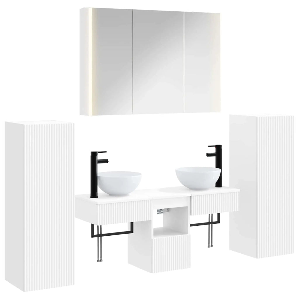 Set di mobili per il bagno 6 pcs Bianco 3407119