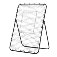 Rete da Calcio Rebounder Pieghevole con Bersaglio, Altezza e Angolazione Regolabili, Metallo e PE, 123x73x178.5cm, Nero
