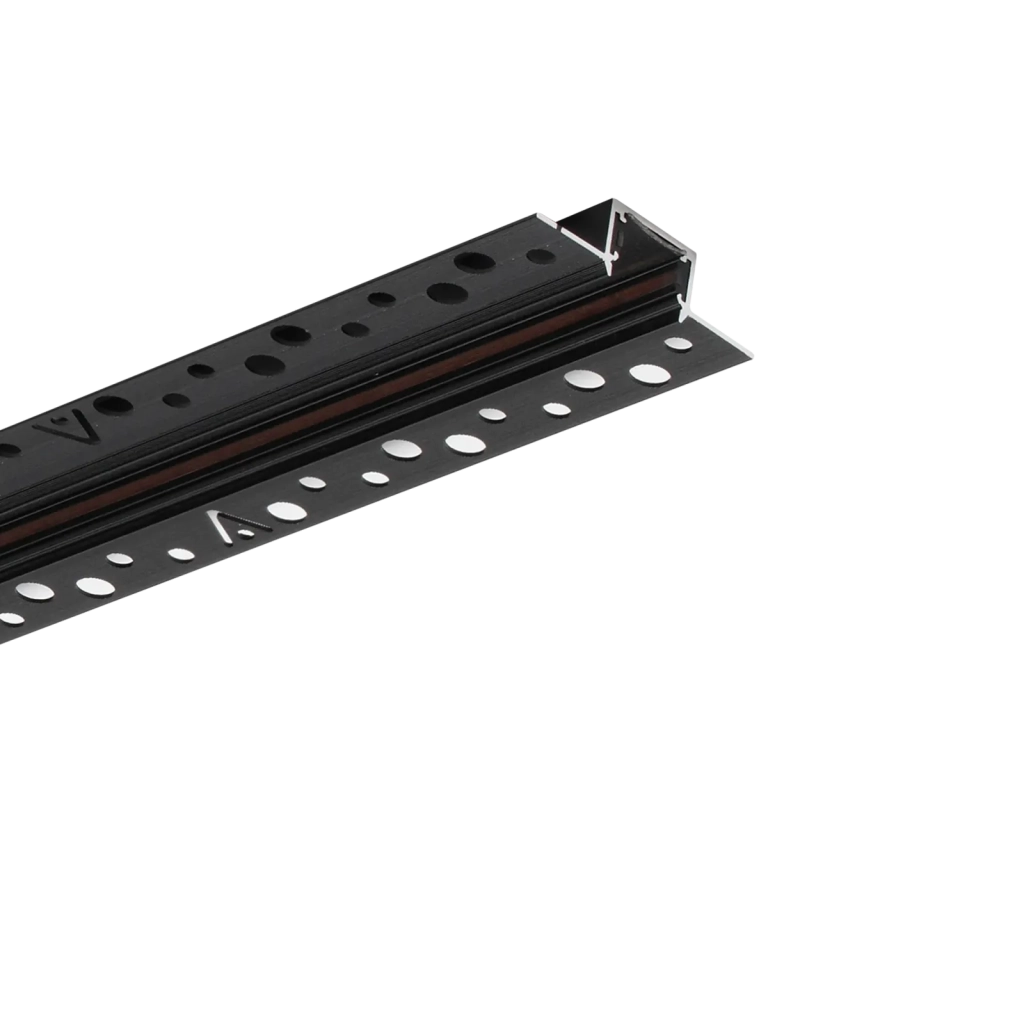 STICK RECESSED BINARIO IN ALLUMINIO 2000 mm NERO (Kit per montaggio profilo e tappi di chiusura inclusi)