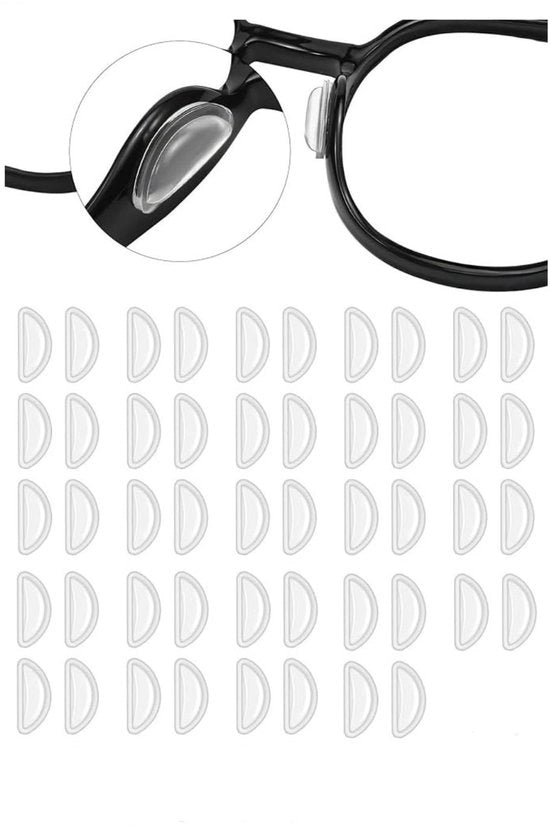 24 Paia di Supporti per Occhiali - Silicone D-Forma - Antiscivolo - morbidi e Comfortevoli - 3 mm di Diametro - Adatti per Occhiali - Supporti per Occhiali