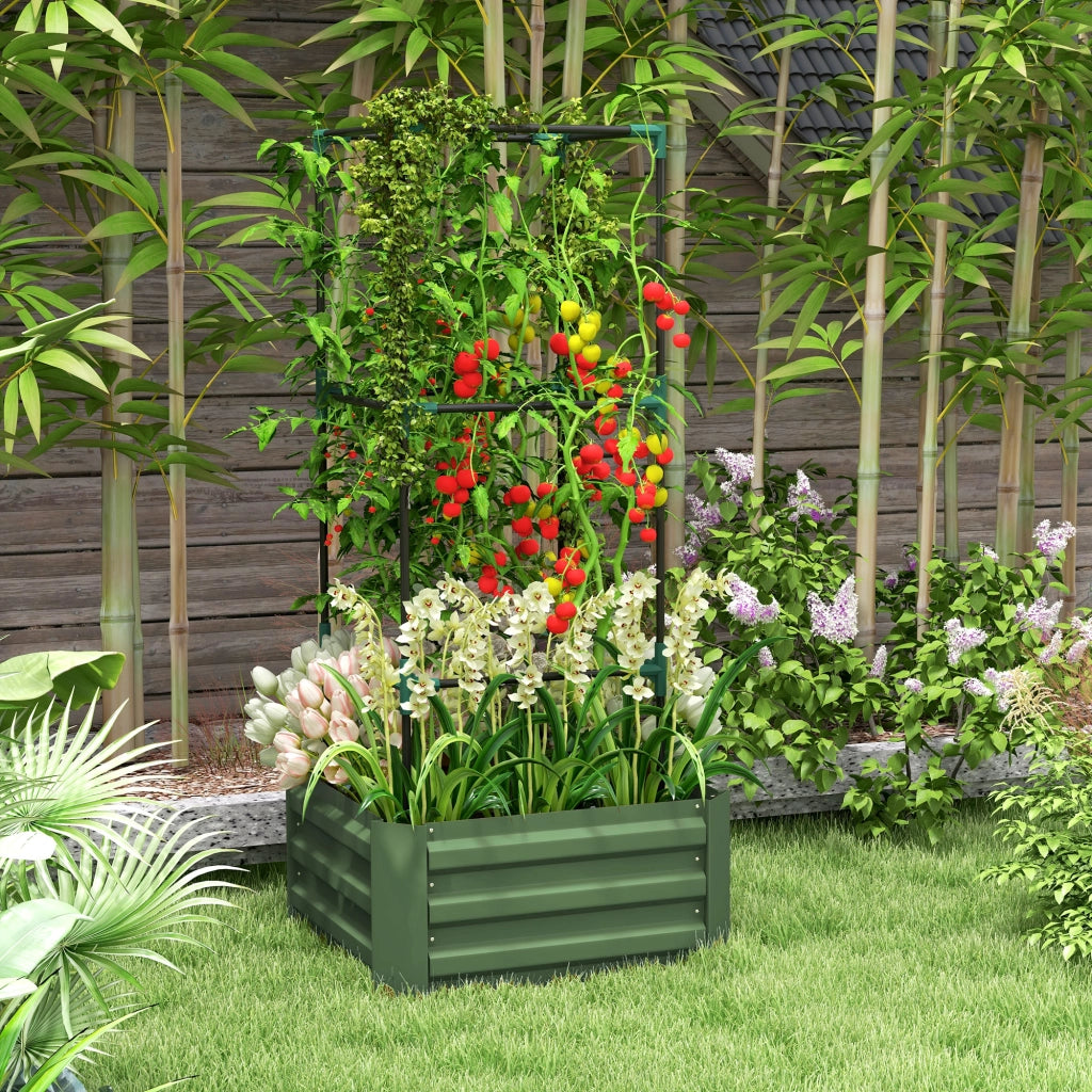 Vaso Giardino Grande con Griglia ¨C zephmum ¨C Verde 61x61x140 cm