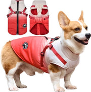 Giubbotto impermeabile per cani con imbottitura di lana soffice per cappotto caldo invernale per cani Abbigliamento per cani invernale con riflessi (M, rosso)