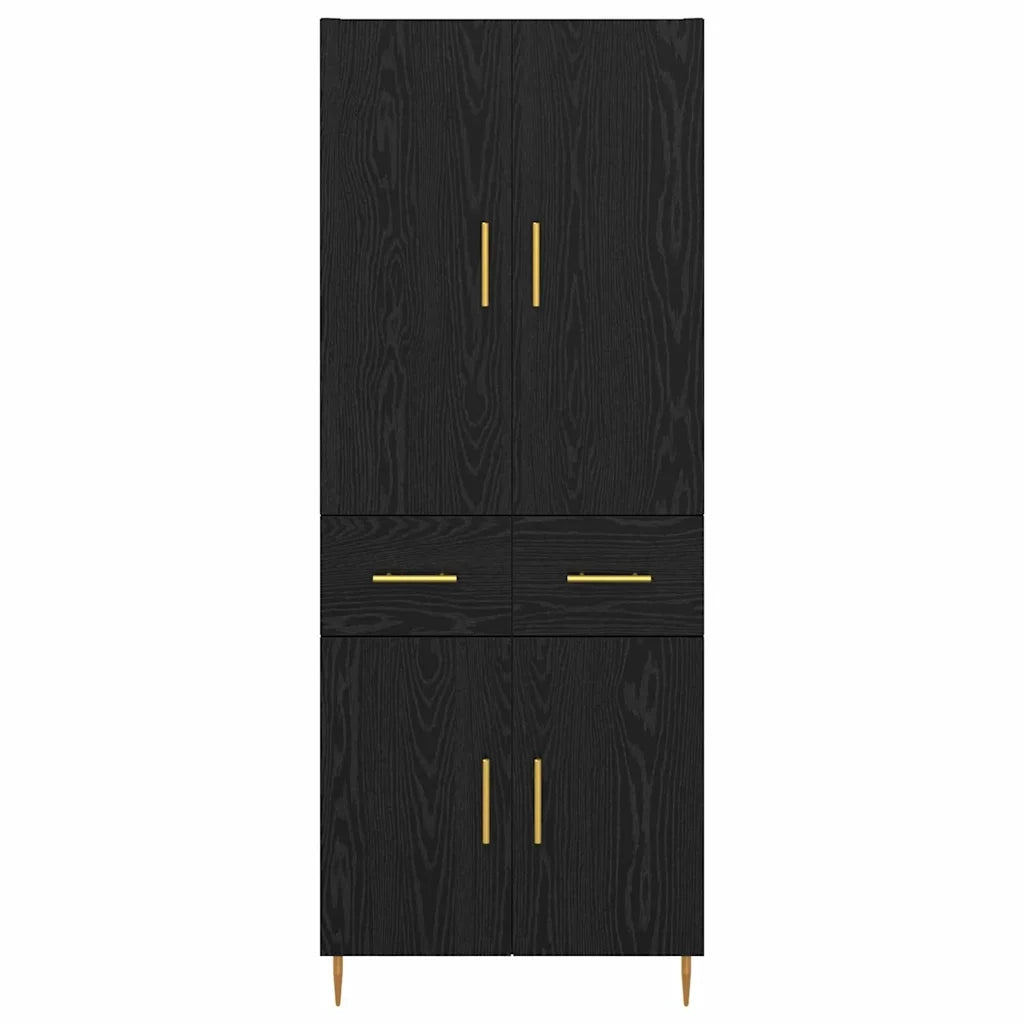Credenza Rovere Nero 69,5 x 34 x 180 cm Legno multistrato 3416125