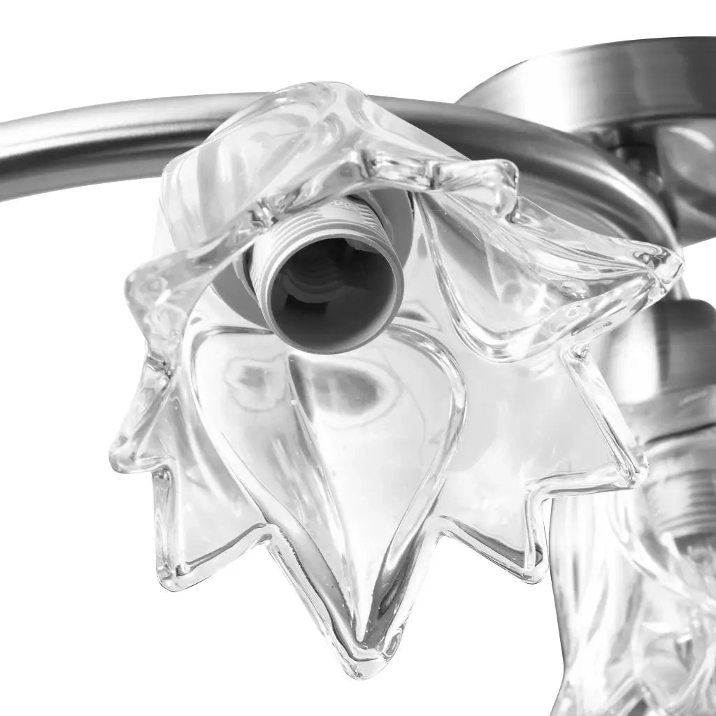 Lampadario con Paralumi in Vetro per 5 Lampadine E14 Tulipano CFW8593574