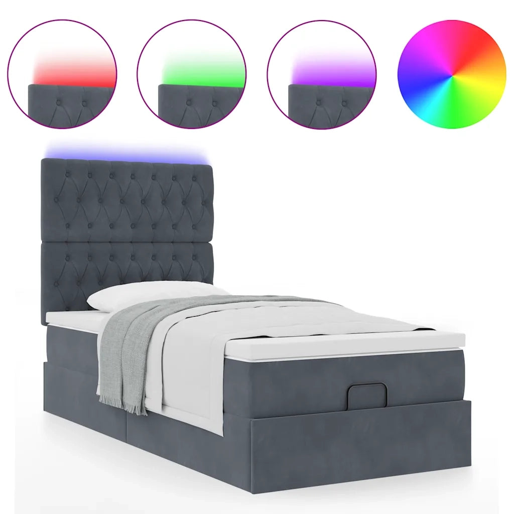 Struttura Letto Pouf con Materassi 100x200 cm Velluto 3314373