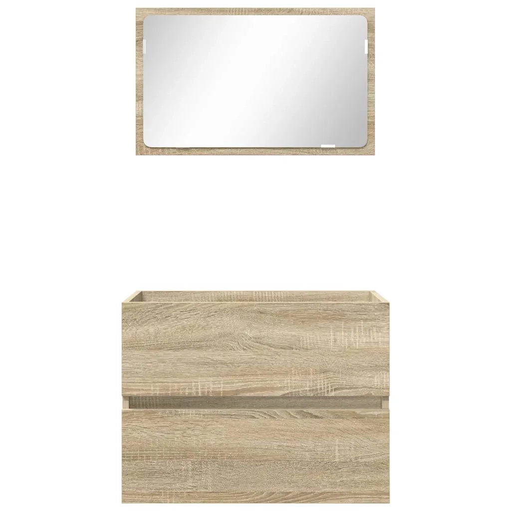 Set di mobili per il bagno Rovere Sonoma Legno multistrato