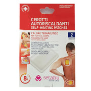 Trade Shop - 2 Cerotti Auto Riscaldanti Calore Corpo Schiena Collo Muscoli Dolore 10x13cm -