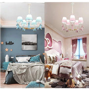 Trade Shop - Lampadario Per Cameretta A Sospensione Cavallo In Resina 5 Portalampada E27 A45 -
