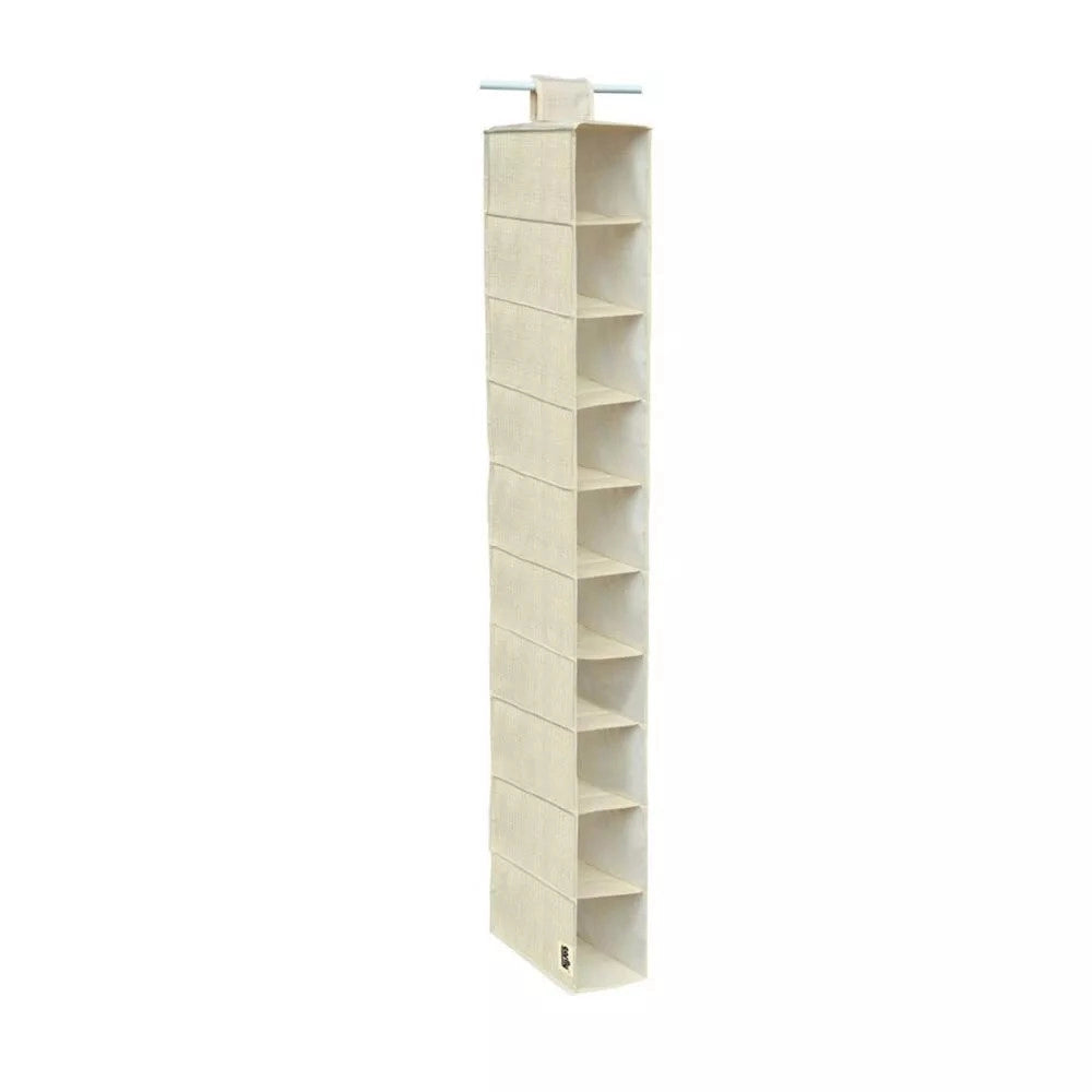 Trade Shop - Organizer Armadio Portatutto Pensile Scarpe Borse 10 Ripiani 15x30x120 Cm 69705 -