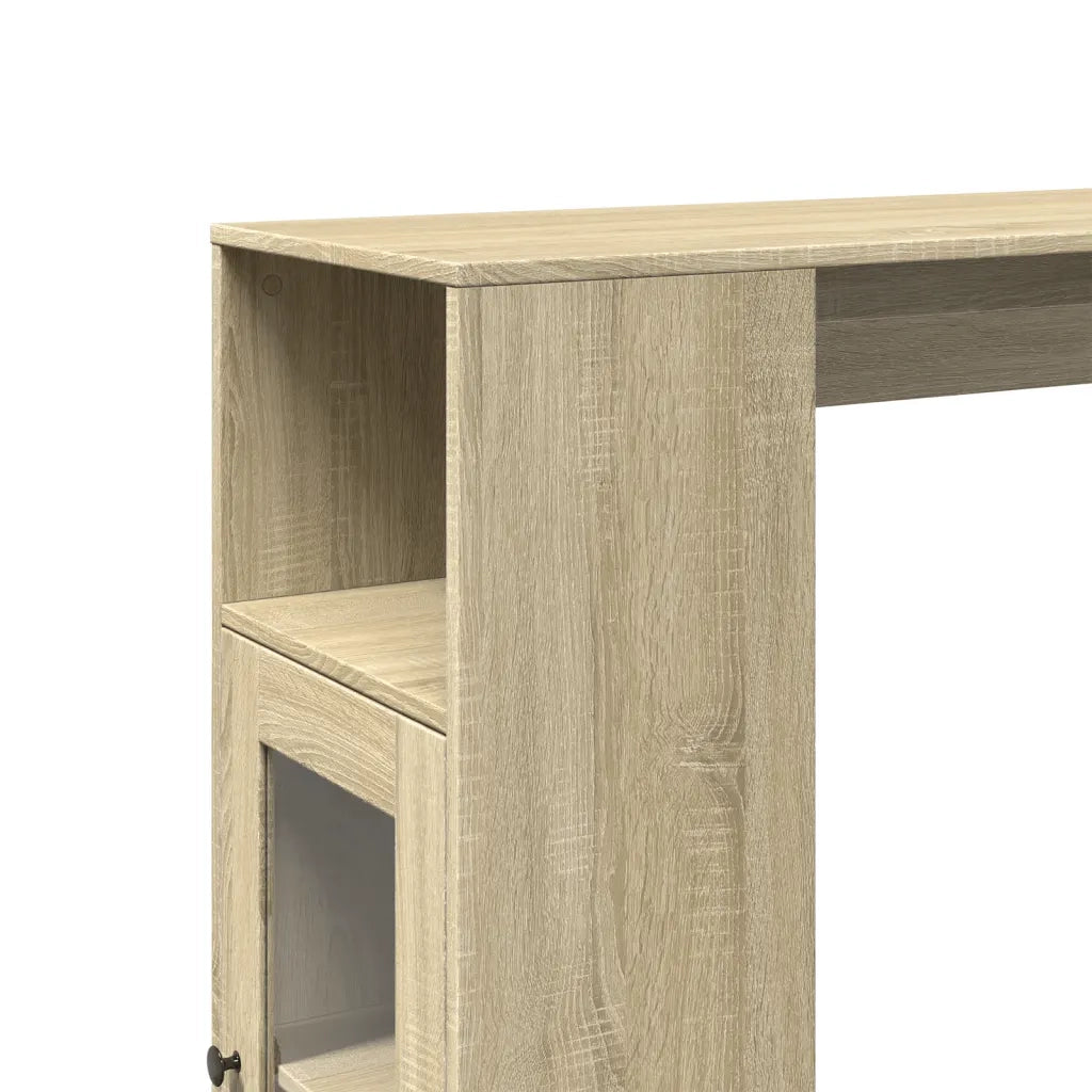 Tavolo Bar con Rastrelliera Sonoma 101x40x103,5 cm Multistrato