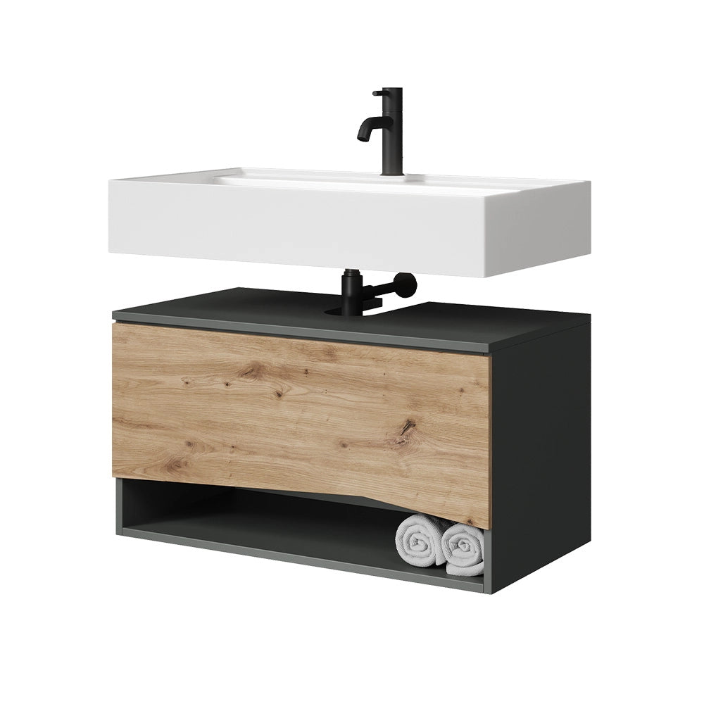 Vicco Mobile sottolavabo per bagno Artigiano 80 x 42.8 cm con cassetto