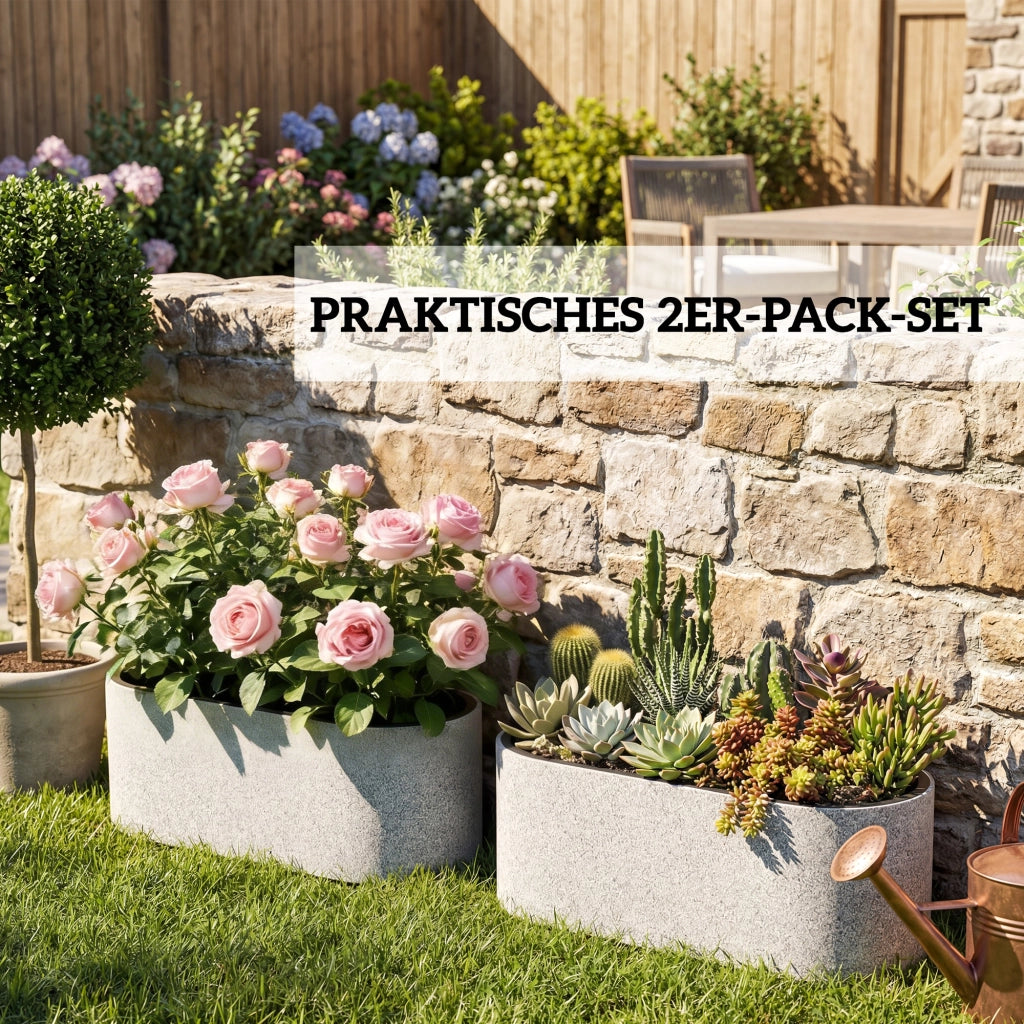 Set 2 Pezzi Vasi da Fiori Sospesi ¨C zephmum ¨C Grigio Chiaro 42x16x15 cm