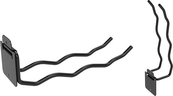 Set di attrezzi portatile da 2 - supporto metallico pieghevole in nero per attrezzi da giardino, rastrello, pala, zappatrice