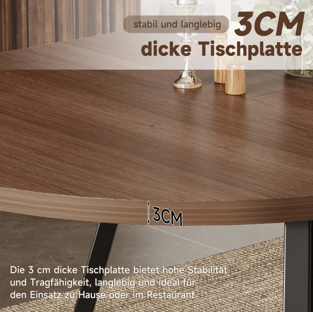 Tavolo da pranzo allungabile 100/140 x 100 cm; per 4-6 persone; colore noce; MDF