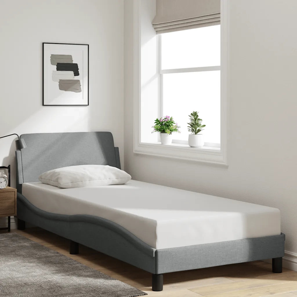 Giroletto con Testiera Grigio Chiaro 90x200 cm in Tessutocod mxl 112240