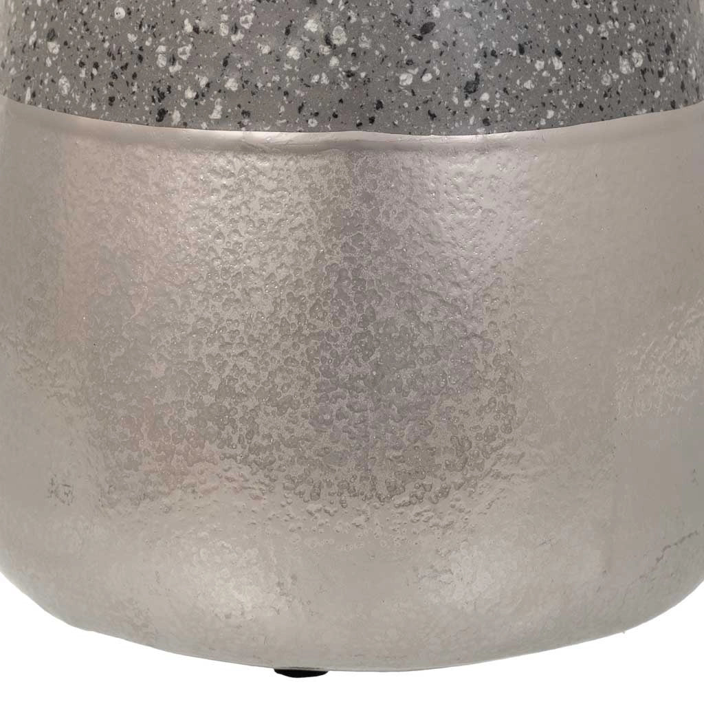 Vaso in ceramica argento 15x15x16,5h