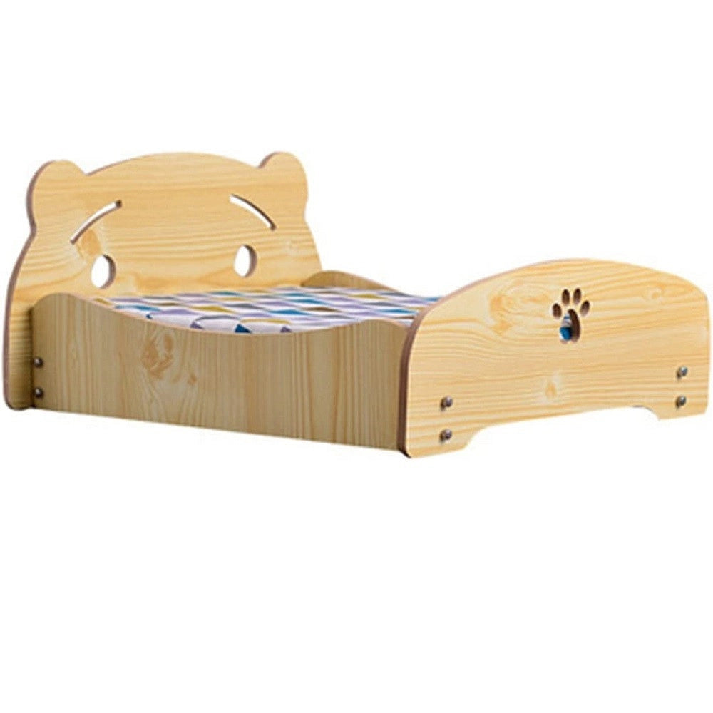 Trade Shop - Letto Cuscino Per Cani Gatti Animali Domestici Durevole In Legno 68 X 55 X 23 Cm -