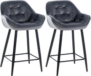Set di 2 sgabelli da bar Gibson in velluto con altezza seduta 76 cm grigio scuro