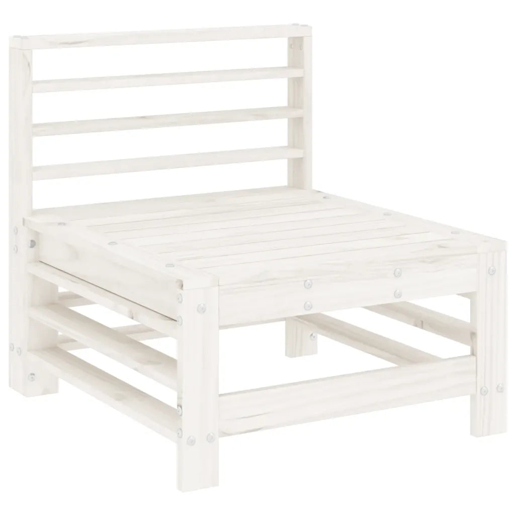 Set Salotto da Giardino 6 pz Bianco in Legno Massello di Pino 3186327